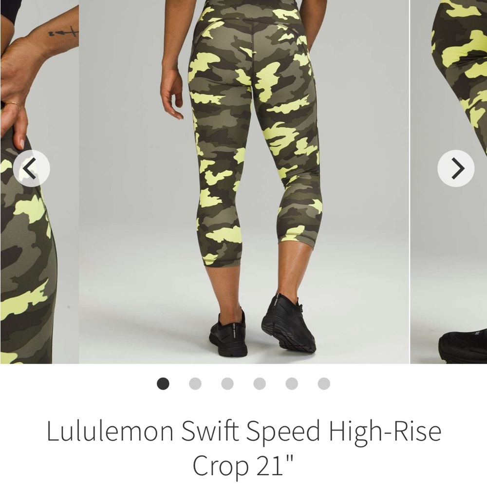 Lululemon Leggings Women Sz 2 Swift Speed High-Rise Crop 21" Heritage 365 Camo